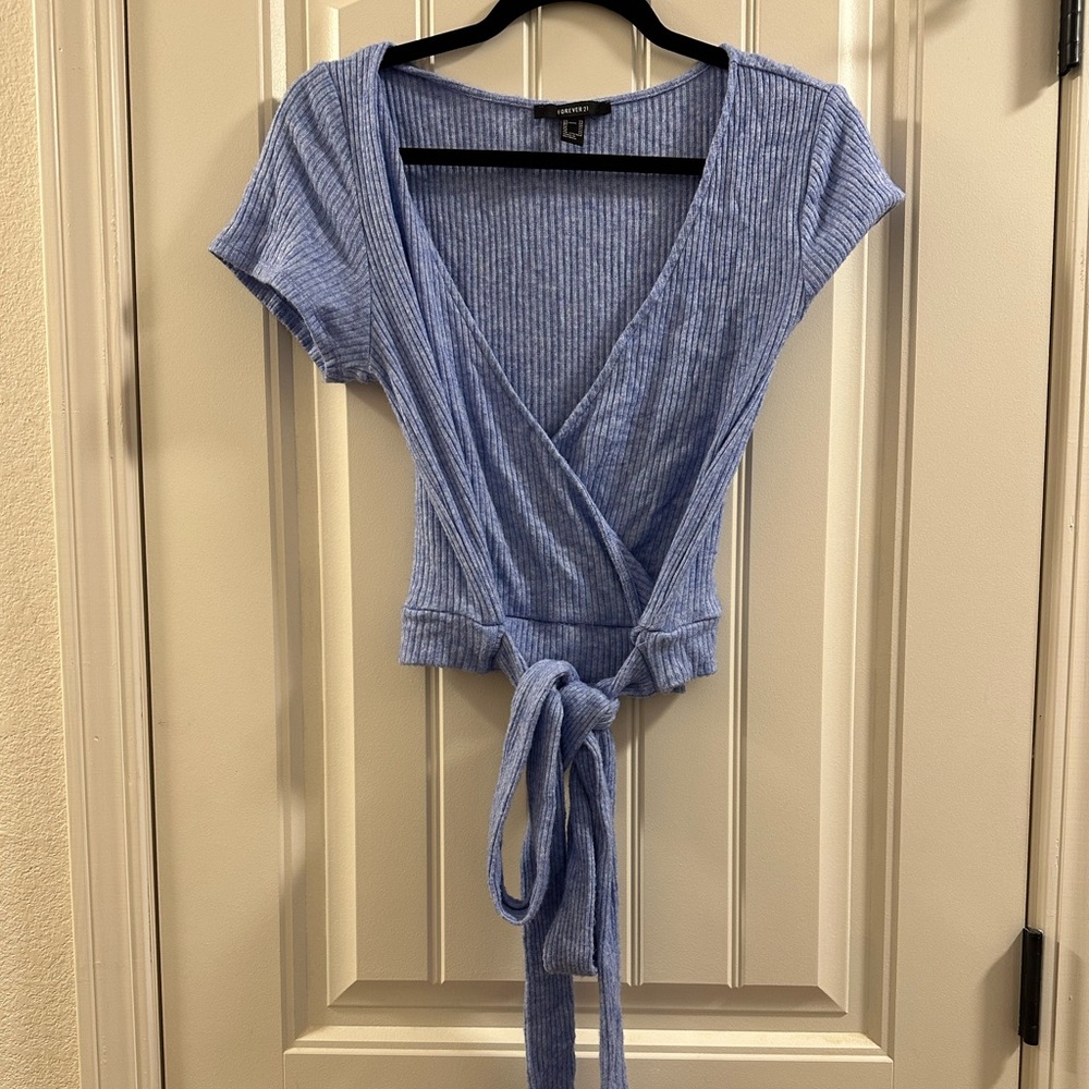 Blue wrap shirt